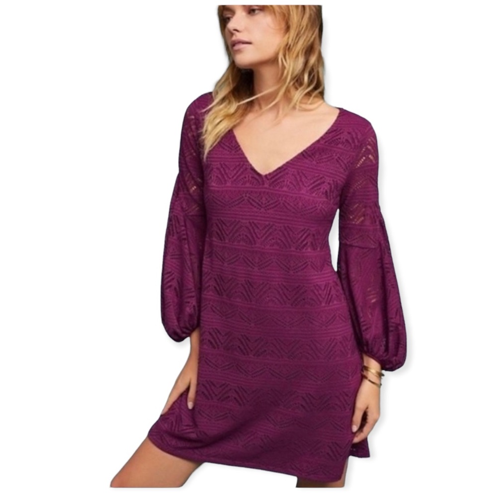 Maeve Laila Lace‎ puff sleeve Dress